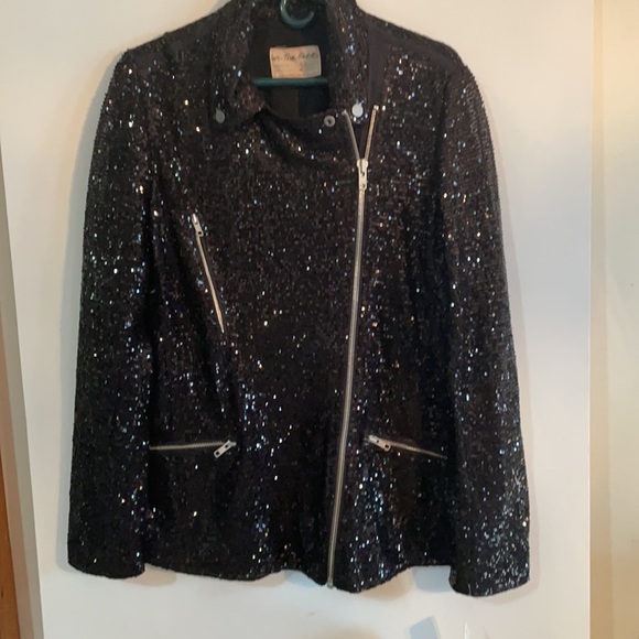 XSOLDXFree People Midnight Moto Sequin Jacket - Picture 4 of 11